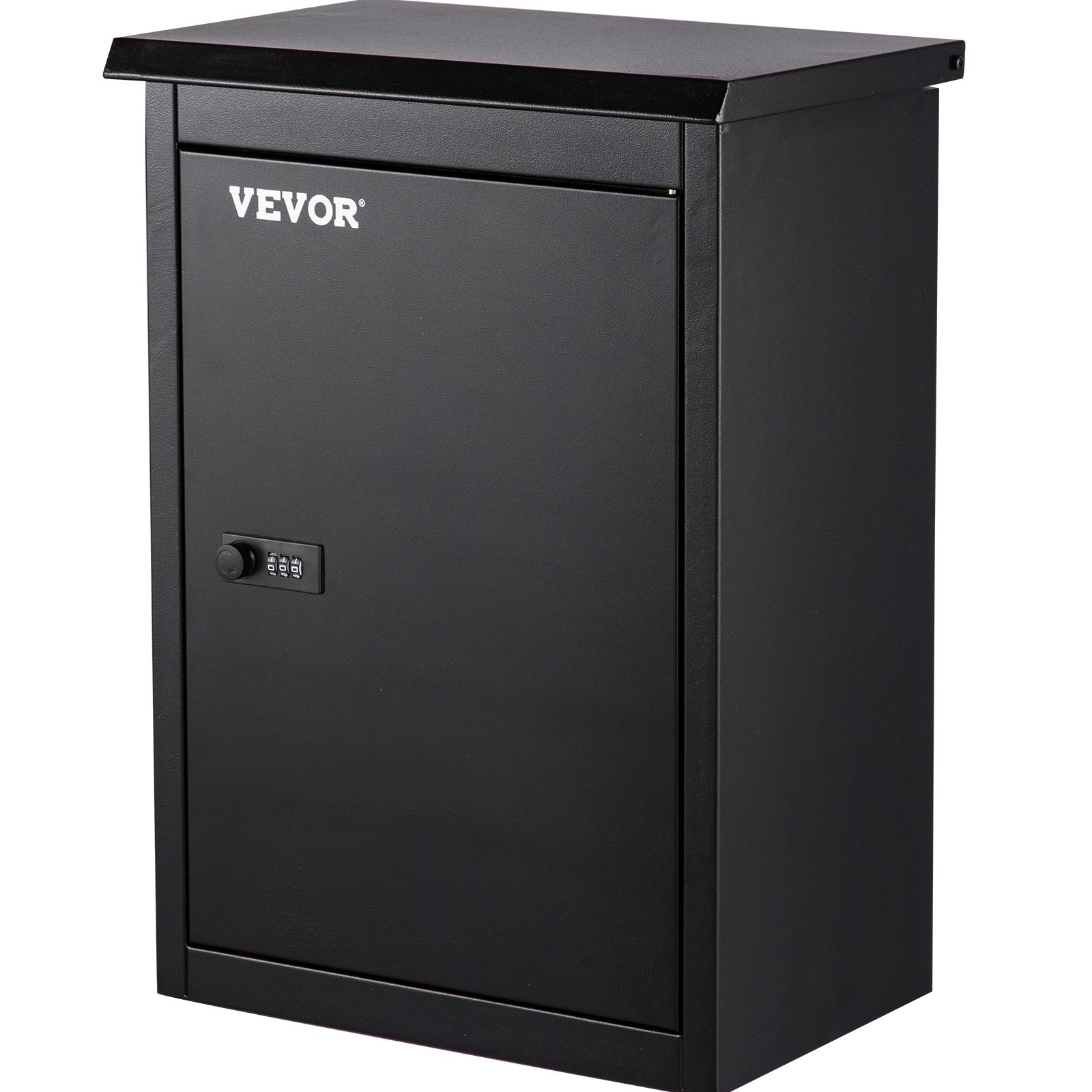 VEVOR Wall Mount Mailbox Drop Box Steel Extra Large Mailbox With Code Lock, Black