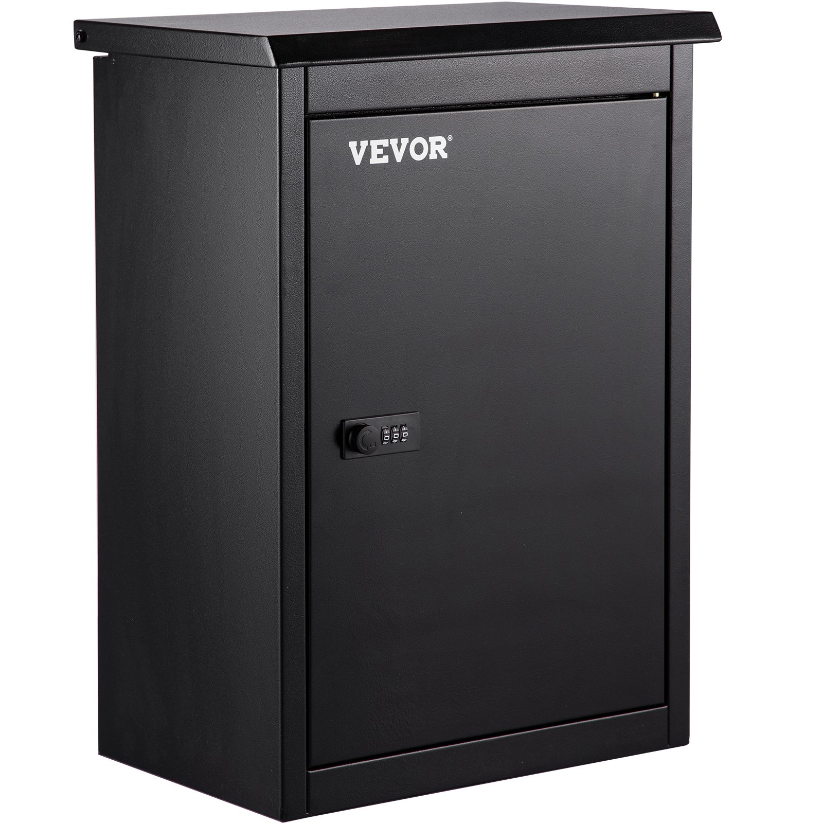 VEVOR Wall Mount Mailbox Drop Box Steel Extra Large Mailbox With Code Lock, Black