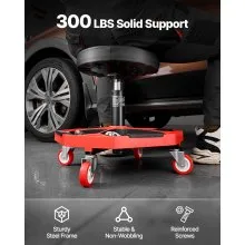 VEVOR Rolling Mechanic Stool Adjustable Garage Seat 300 lbs Load with Wheels