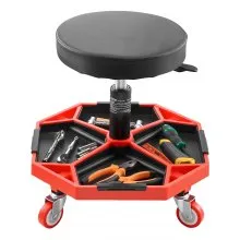 VEVOR Rolling Mechanic Stool Adjustable Garage Seat 300 lbs Load with Wheels