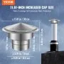 VEVOR Chimney Cap, 152.4 mm, 304 Stainless Steel Round Roof Rain Cap, 300mm Increased Caps, All Weather & Reinforced Screws & Easy Installation, for Perfect Insulation Vent Cover Outside, Silver