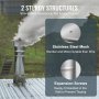 VEVOR skorsteinshette, 152,4 mm, 304 rustfritt stål regnhette rundt tak, 300 mm forhøyede hetter, allværs- og forsterkede skruer og enkel installasjon, for perfekt isolasjon Ventilasjonsdeksel utvendig, sølv