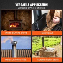 VEVOR Chimney Cap, 152.4 mm, 304 Stainless Steel Round Roof Rain Cap, 300mm Increased Caps, All Weather & Reinforced Screws & Easy Installation, for Perfect Insulation Vent Cover Outside, Silver