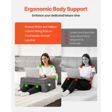 Reading Pillow Lap Desk Pillow with 2 Pockets & Cup Holder Washable Cloth