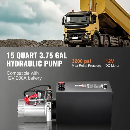 Hüdraulikaagregaat 12 V 1,6 kW, kahetoimeline, 15 l horisontaalne — pilt 2