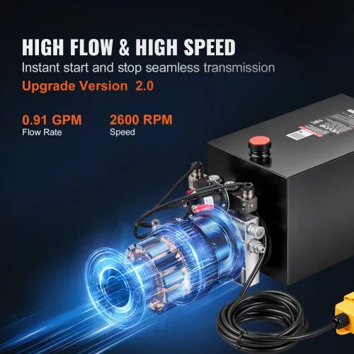 Hüdraulikaagregaat 12 V 1,6 kW, kahetoimeline, 15 l horisontaalne — pilt 4
