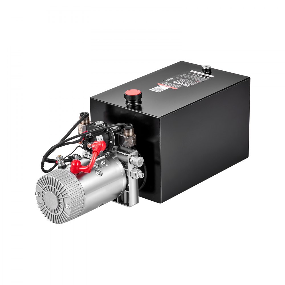VEVOR 15L Hydraulic Pump, Double Acting Hydraulic Trailer Pump, 22Mpa Max Relief Pressure, 3.4L/MIN Flow Rate, DC12V 1.6KW Power Unit for Dump Trailer Car Lifting (Horizontal Installation)