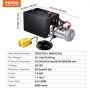 VEVOR hydraulisk pumpe, 20 liter hydraulisk kraftenhet, enkeltvirkende tipphengerpumpe, 0,91 GPM strømningshastighet, 3200 PSI maks. avlastningstrykk, DC 12V hydraulisk pumpe for tipphengerløfting