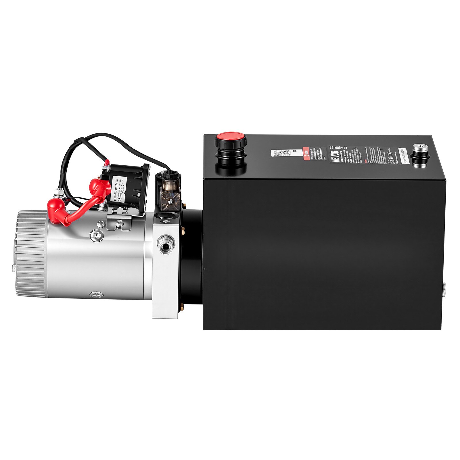 VEVOR 12L Hydraulic Pump, Single Acting Hydraulic Power Unit, 22Mpa Max Relief Pressure, 3.4L/Min Flow Rate, DC12V 1.6KW Hydraulic Power Unit for Dump Trailer Car Lifting (Horizontal Installation)