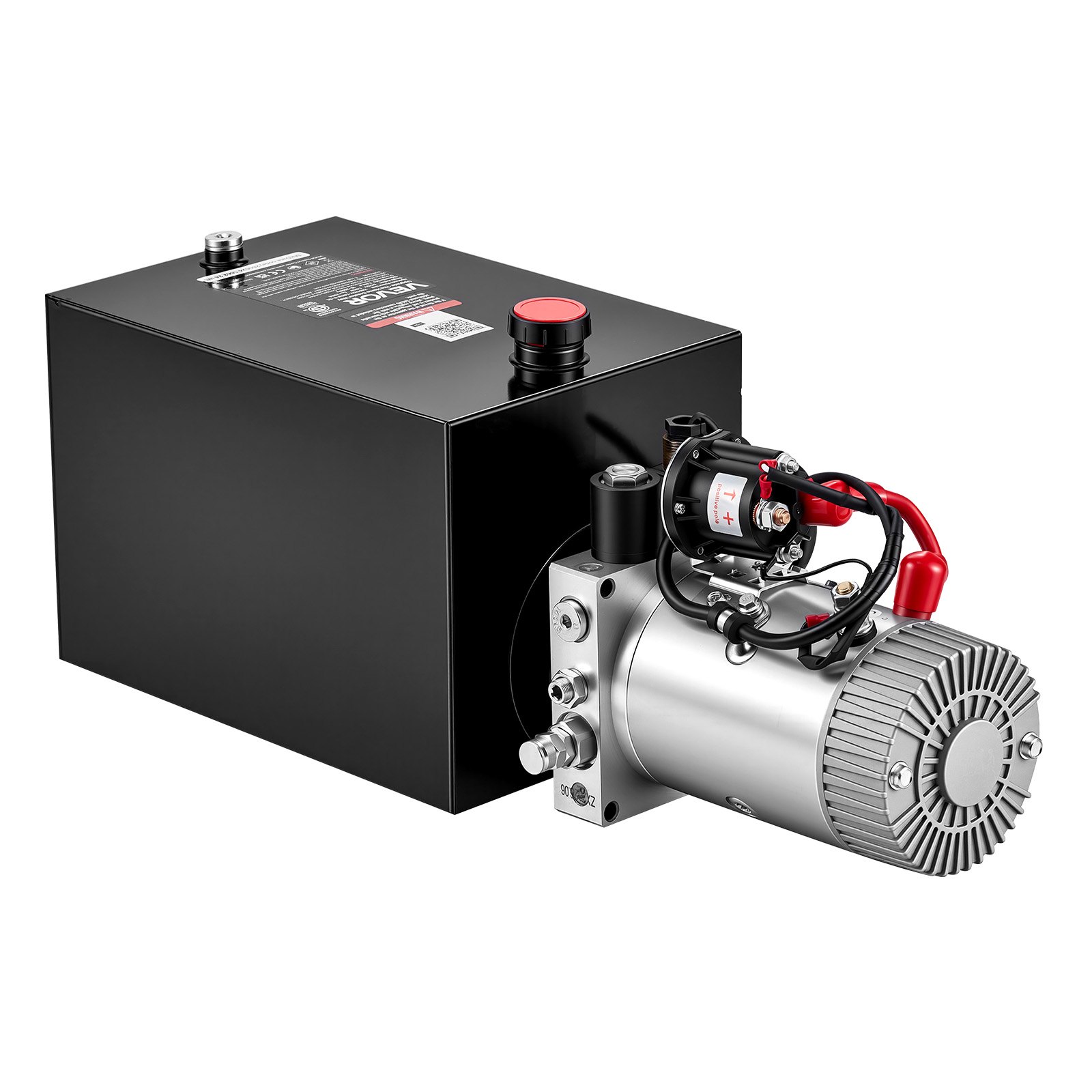 VEVOR 12L Hydraulic Pump, Single Acting Hydraulic Power Unit, 22Mpa Max Relief Pressure, 3.4L/Min Flow Rate, DC12V 1.6KW Hydraulic Power Unit for Dump Trailer Car Lifting (Horizontal Installation)