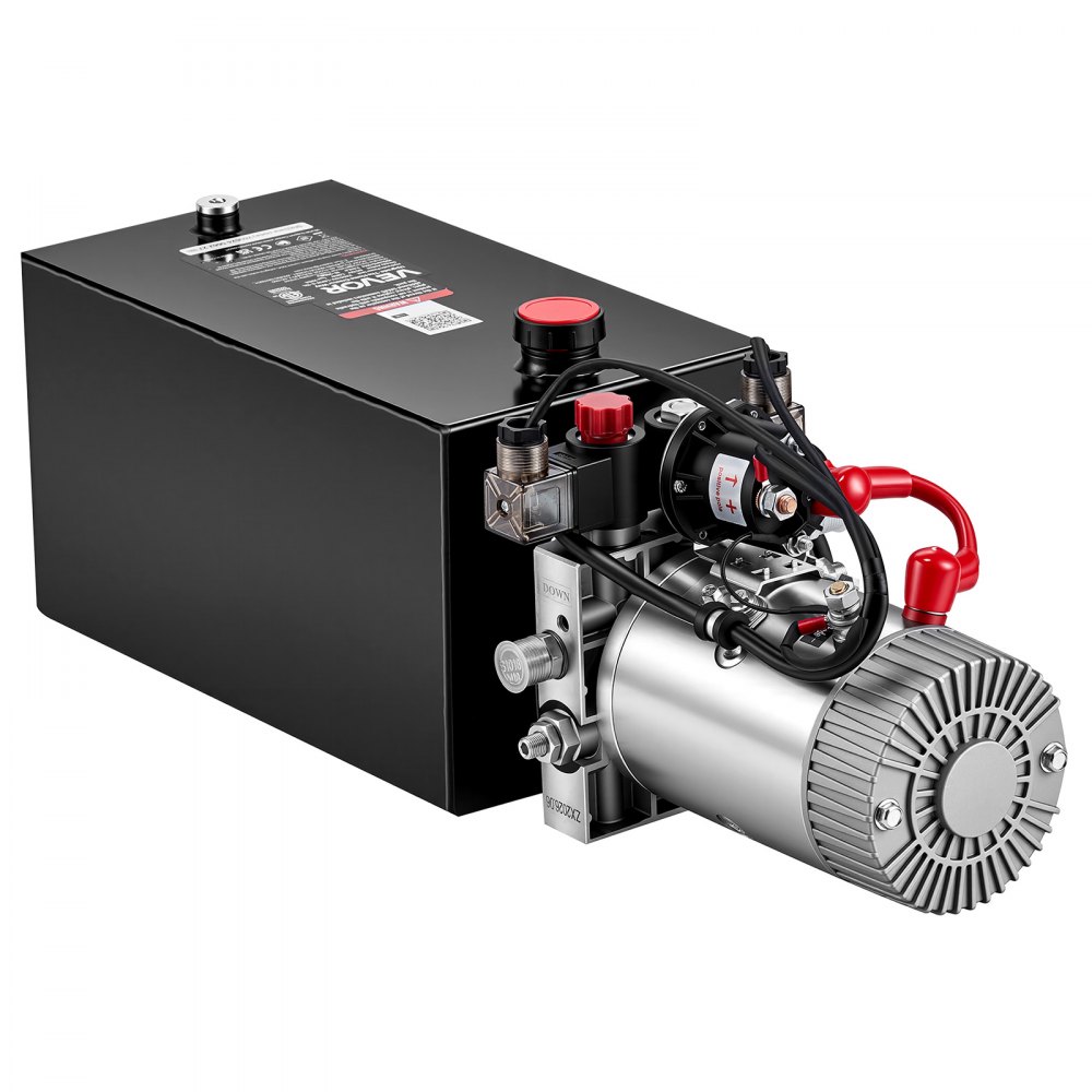 VEVOR 10L Hydraulic Pump, Double Acting Hydraulic Trailer Pump, 22Mpa Max Relief Pressure, 3.4L/Min Flow Rate, DC12V 1.6KW Power Unit for Dump Trailer Car Lifting (Horizontal Installation)