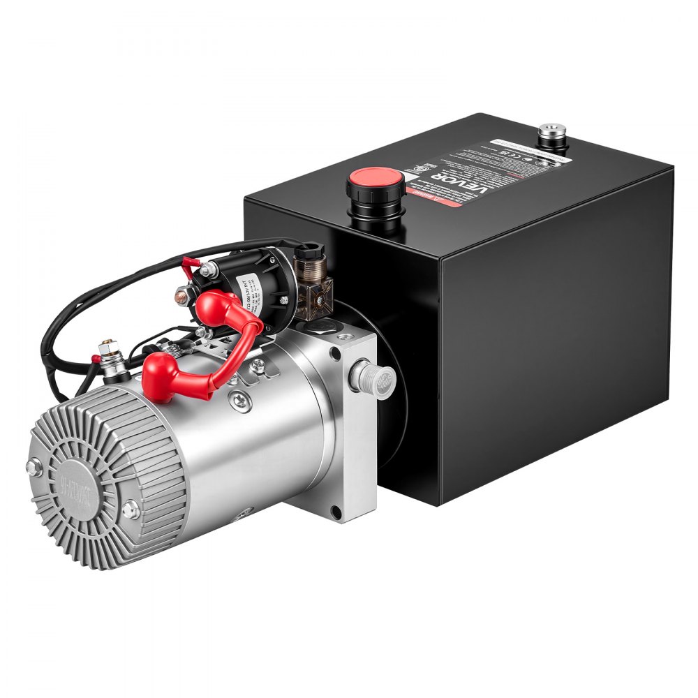 VEVOR 8L Hydraulic Pump, Single Acting Hydraulic Power Unit, 22Mpa Max Relief Pressure, 3.4L/Min Flow Rate, DC12V 1.6KW Hydraulic Power Unit for Dump Trailer Car Lifting (Horizontal Installation)