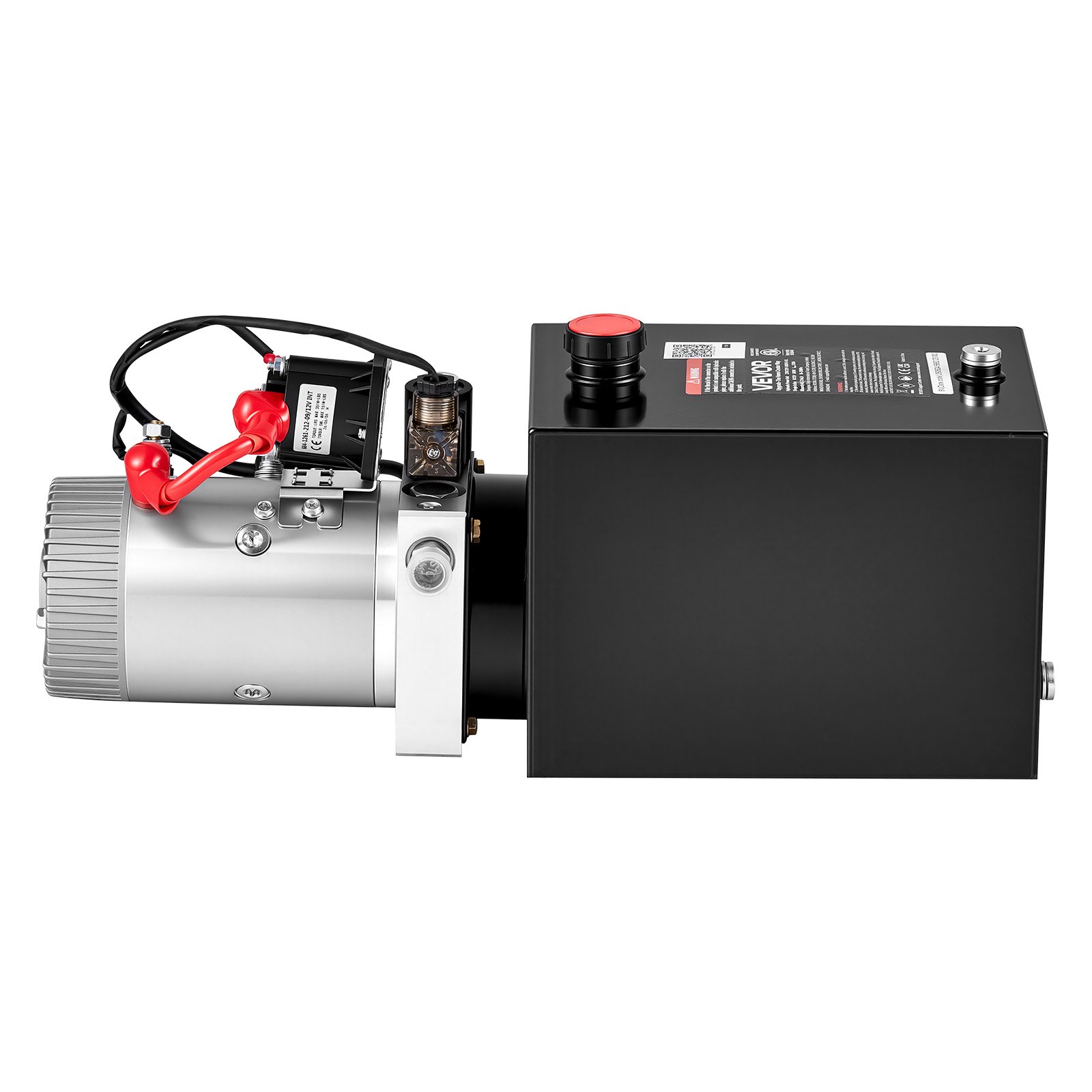 VEVOR 8L Hydraulic Pump, Single Acting Hydraulic Power Unit, 22Mpa Max Relief Pressure, 3.4L/Min Flow Rate, DC12V 1.6KW Hydraulic Power Unit for Dump Trailer Car Lifting (Horizontal Installation)