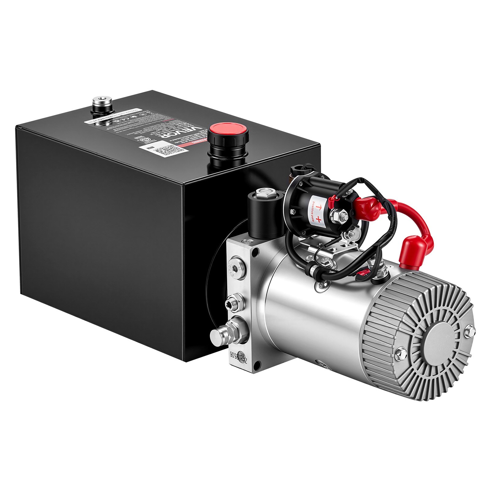 VEVOR 8L Hydraulic Pump, Single Acting Hydraulic Power Unit, 22Mpa Max Relief Pressure, 3.4L/Min Flow Rate, DC12V 1.6KW Hydraulic Power Unit for Dump Trailer Car Lifting (Horizontal Installation)