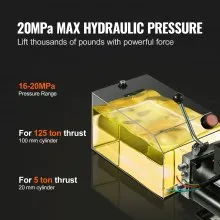 VEVOR Hydraulic Pump, 15 Quart Hydraulic Power Unit, Single Acting Dump Trailer Pump, 1.7 GPM Flow Rate, 3200 PSI Max Relief Pressure, AC 220V Hydraulic Pump for Dump Trailer Car Lifting