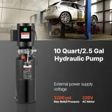 VEVOR Hydraulic Pump Power Unit AC 220V 10 Quart Single Acting Hydraulic Unit