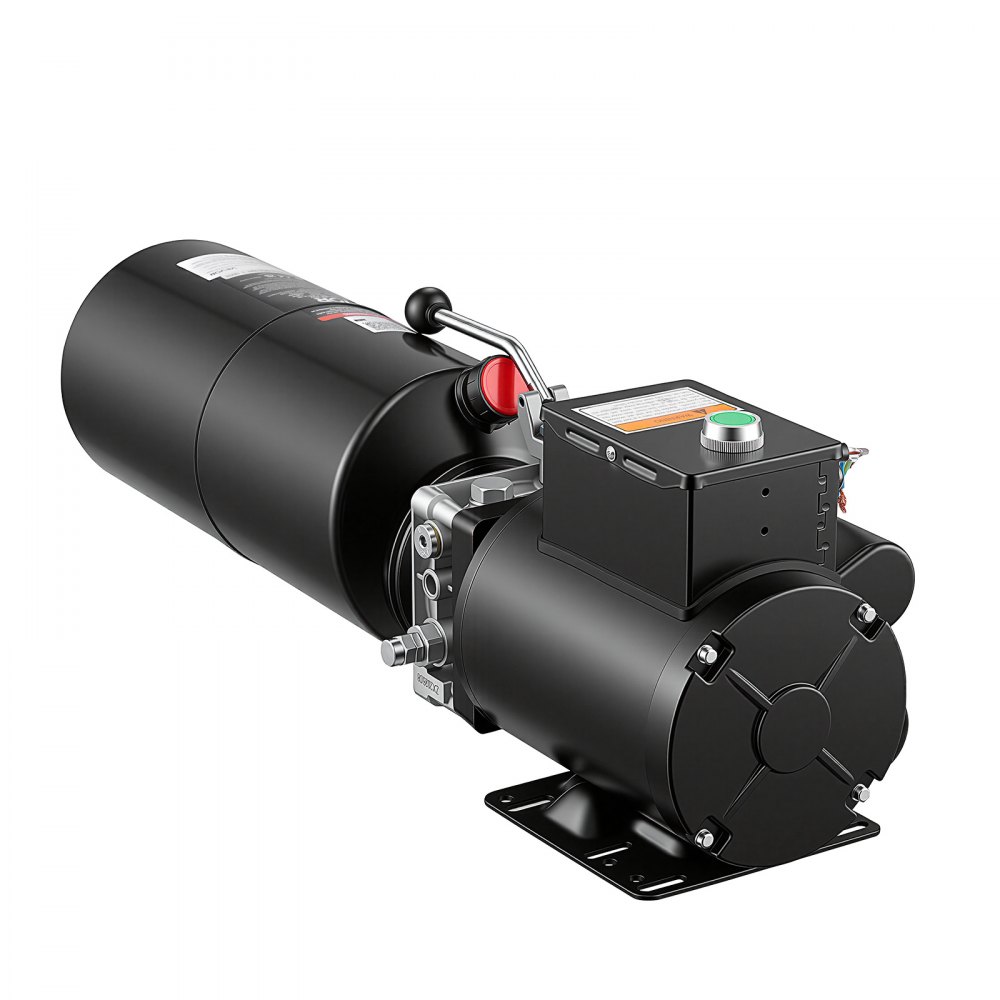 VEVOR 10L Hydraulic Pump, 2.2KW Hydraulic Motor Dump Trailer Pump Single Acting, 22Mpa Max Relief Pressure, 6.3L/Min Flow Rate, AC220-240V Hydraulic Power Unit Car Lift (Vertical Installation)