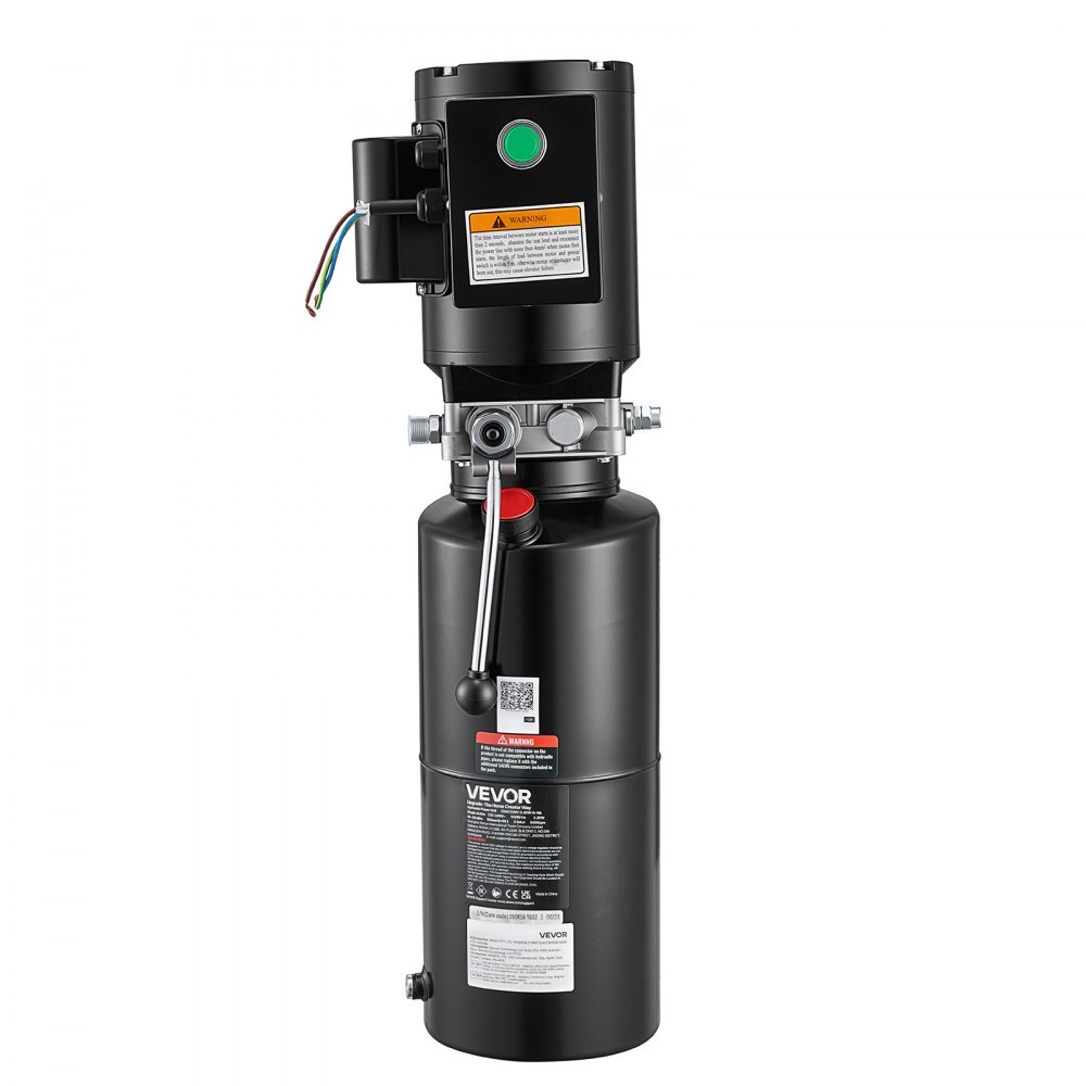 VEVOR 10L Hydraulic Pump, 2.2KW Hydraulic Motor Dump Trailer Pump Single Acting, 22Mpa Max Relief Pressure, 6.3L/Min Flow Rate, AC220-240V Hydraulic Power Unit Car Lift (Vertical Installation)