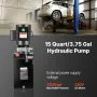VEVOR Hydraulic Pump Power Unit, AC 220V, 15 Quart Single Acting Hydraulic Unit, 6.3 L/min Oil Flow, Max Discharge Pressure 22 MPa for Dump Truck, Auto Repair Garage, Car Lifting Platforms, Black