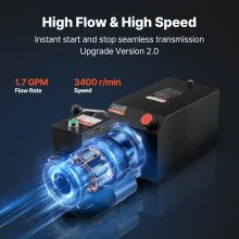 VEVOR Hydraulic Pump Power Unit AC 220V 15 Quart Single Acting Hydraulic Unit