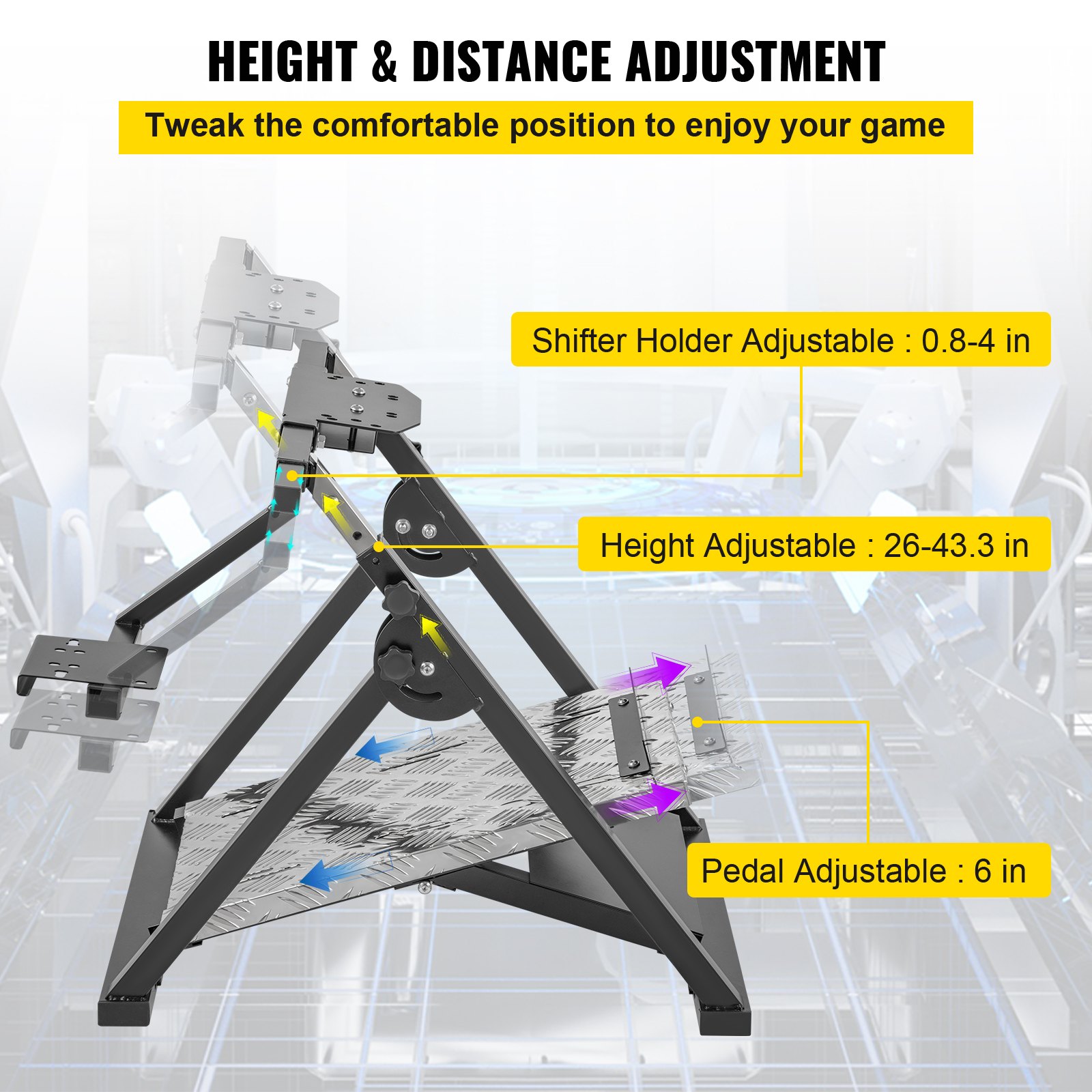 Racing Simulator Steering Wheel Stand for G27 G29 PS4 G920 T300RS 458