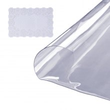 VEVOR Housse de protection transparente pour table ronde de 1068 mm, nappe en plastique PVC de 1,5 mm d'épaisseur, protection de bureau étanche pour bureau, table basse, table de salle à manger