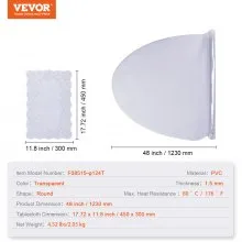 VEVOR Clear Table Cover Protector, 48 inch/1230 mm Round Table Cover, 1.5 mm Thick PVC Plastic Tablecloth, Waterproof Desktop Protector for Writing Desk, Coffee Table, Dining Room Table