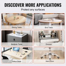 VEVOR Clear Table Cover Protector, 48 inch/1230 mm Round Table Cover, 1.5 mm Thick PVC Plastic Tablecloth, Waterproof Desktop Protector for Writing Desk, Coffee Table, Dining Room Table