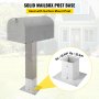 Vevor Post Base Mailbox Base Plate 4"x4" White Powder-coated Steel Surface Mount