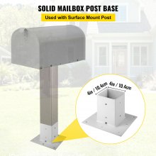 Vevor Post Base Mailbox Base Plate 4"x4" White Powder-coated Steel Surface Mount
