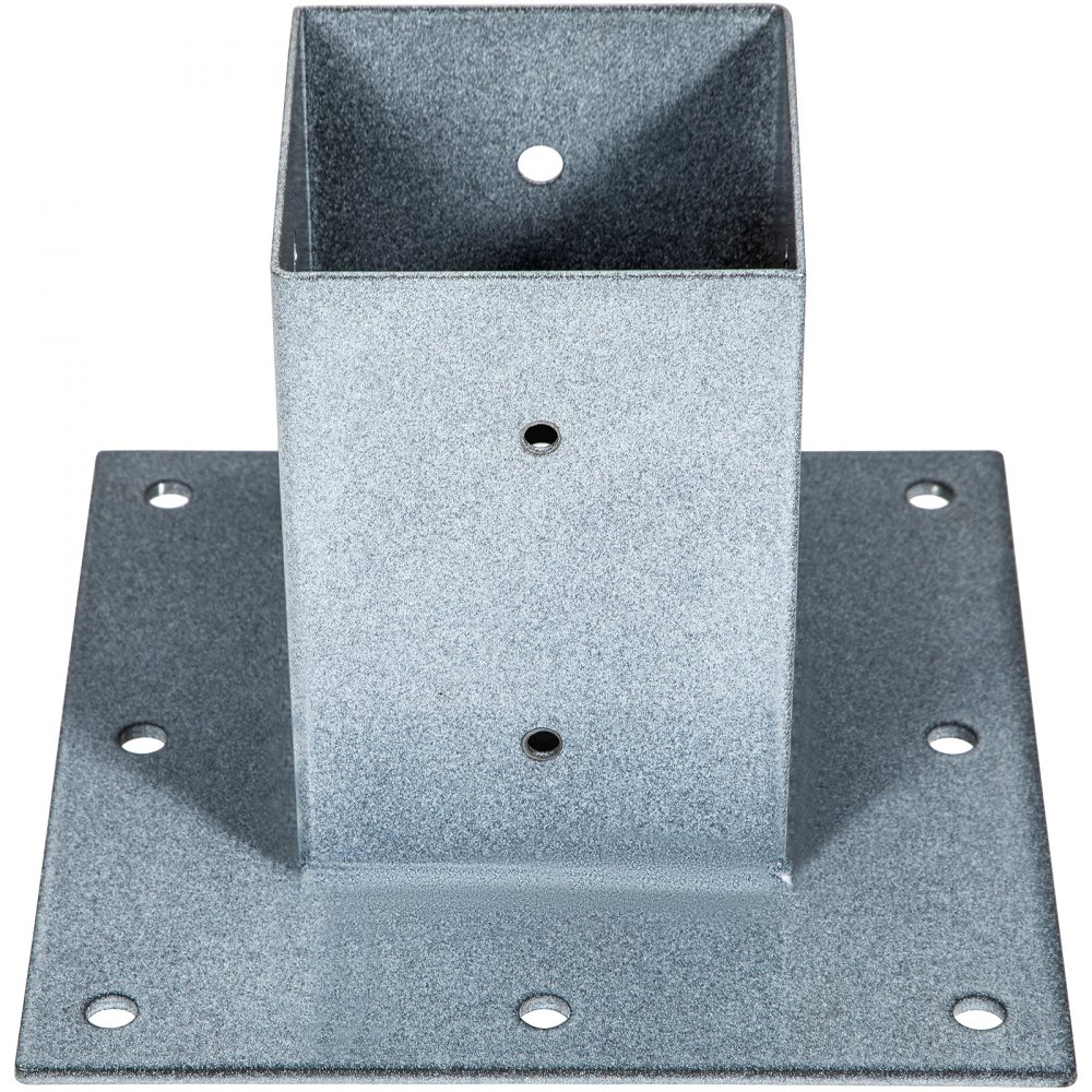 VEVOR Post Base, 4"x4" Mailbox Base Plate, Granite Powder-Coated Fence Post Anchor, Q235 Steel Deck Post Base, Surface Mount Base Plate for Mailbox Post Deck Supports Porch Railing Post Holders