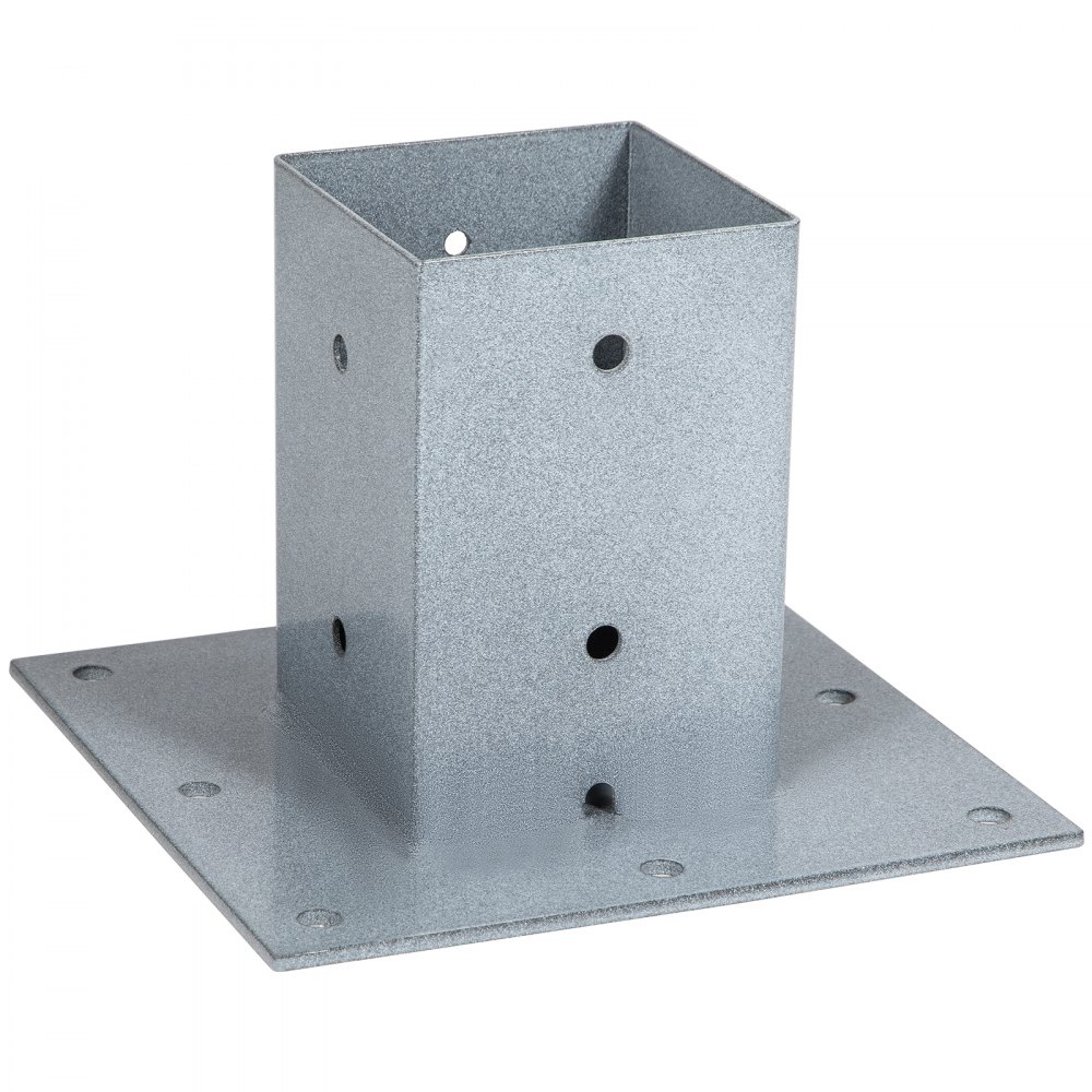 VEVOR Post Base, 4"x4" Mailbox Base Plate, Granite Powder-Coated Fence Post Anchor, Q235 Steel Deck Post Base, Surface Mount Base Plate for Mailbox Post Deck Supports Porch Railing Post Holders