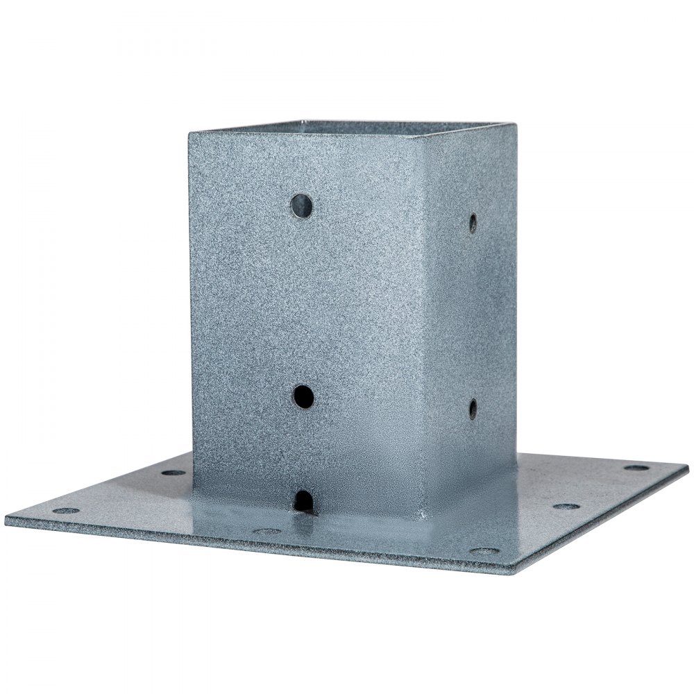 VEVOR Post Base, 4"x4" Mailbox Base Plate, Granite Powder-Coated Fence Post Anchor, Q235 Steel Deck Post Base, Surface Mount Base Plate for Mailbox Post Deck Supports Porch Railing Post Holders