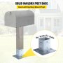 VEVOR Post Base, 4"x4" Mailbox Base Plate, Granite Powder-Coated Fence Post Anchor, Q235 Steel Deck Post Base, Surface Mount Base Plate for Mailbox Post Deck Supports Porch Railing Post Holders