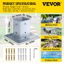 VEVOR Post Base, 4"x4" Mailbox Base Plate, Granite Powder-Coated Fence Post Anchor, Q235 Steel Deck Post Base, Surface Mount Base Plate for Mailbox Post Deck Supports Porch Railing Post Holders
