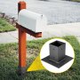 VEVOR Post Base, 4"x4" Mailbox Base Plate, Black Powder-Coated Fence Post Anchor, Q235 Steel Deck Post Base, Surface Mount Base Plate for Mailbox Post Deck Supports Porch Railing Post Holders