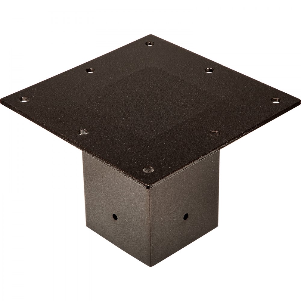 VEVOR Post Base, 4"x4" Mailbox Base Plate, Bronze Powder-Coated Fence Post Anchor, Q235 Steel Deck Post Base, Surface Mount Base Plate for Mailbox Post Deck Supports Porch Railing Post Holders