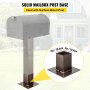 VEVOR Post Base, 4"x4" Mailbox Base Plate, Bronze Powder-Coated Fence Post Anchor, Q235 Steel Deck Post Base, Surface Mount Base Plate for Mailbox Post Deck Supports Porch Railing Post Holders