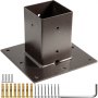 VEVOR Post Base, 4"x4" Mailbox Base Plate, Bronze Powder-Coated Fence Post Anchor, Q235 Steel Deck Post Base, Surface Mount Base Plate for Mailbox Post Deck Supports Porch Railing Post Holders