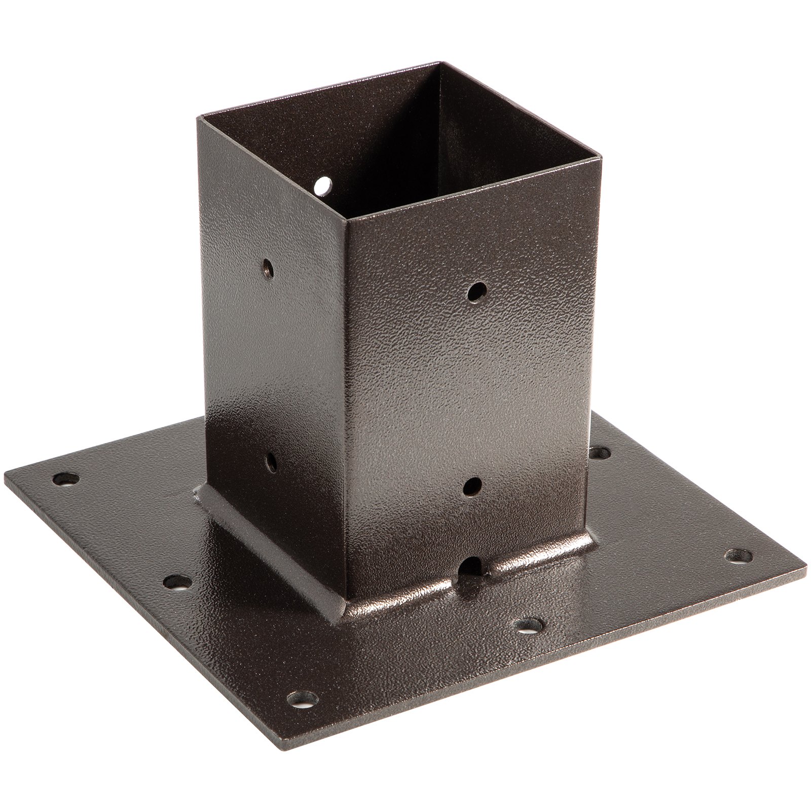 VEVOR Post Base, 4"x4" Mailbox Base Plate, Bronze Powder-Coated Fence Post Anchor, Q235 Steel Deck Post Base, Surface Mount Base Plate for Mailbox Post Deck Supports Porch Railing Post Holders