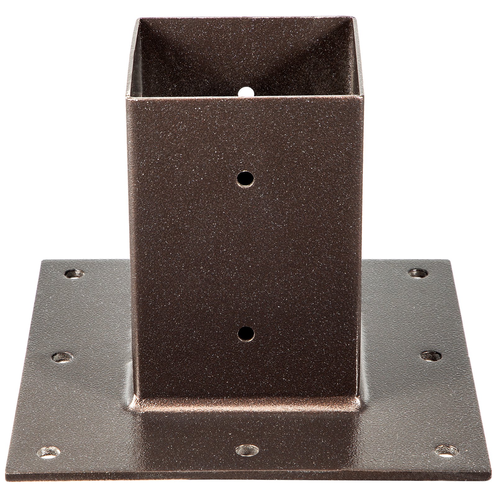 VEVOR Post Base, 4"x4" Mailbox Base Plate, Bronze Powder-Coated Fence Post Anchor, Q235 Steel Deck Post Base, Surface Mount Base Plate for Mailbox Post Deck Supports Porch Railing Post Holders