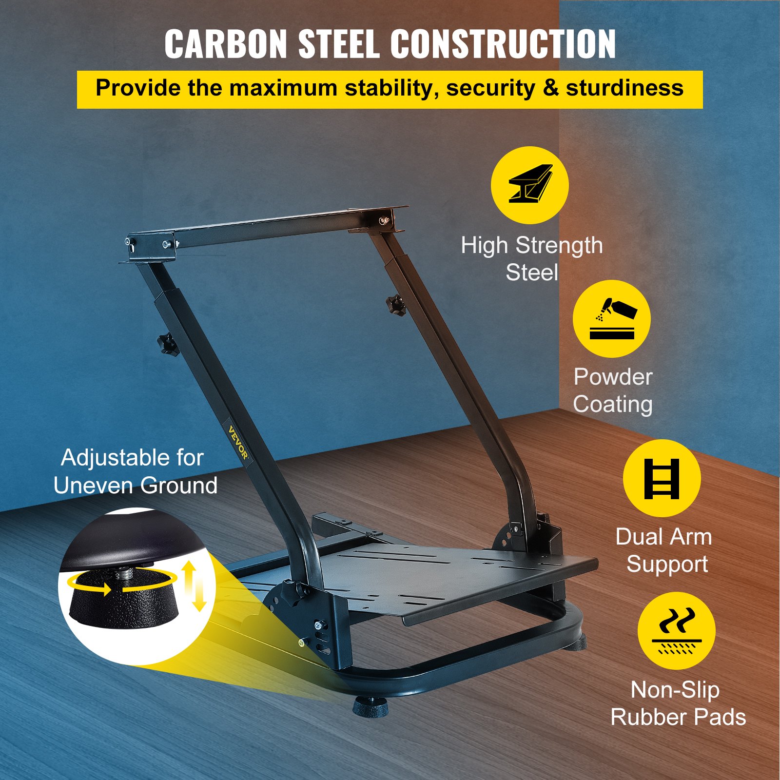 VEVOR Racing Simulator Steering Wheel Stand G29 PS4 PC PRO V2 Racing Wheel Pro Stand Wheel Pedals Not IncludedSteering Wheel Pedals and Shifter