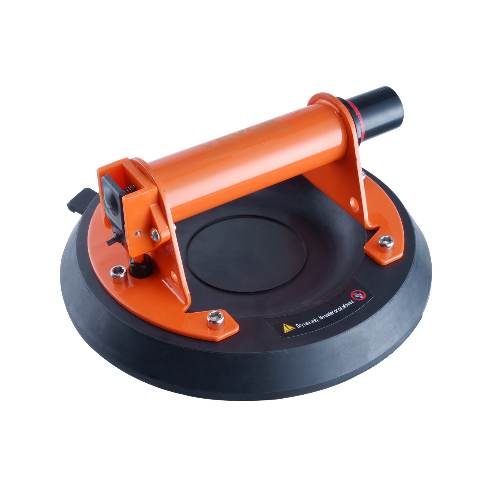 orange and black VEVOR glass suction cup with ergonomic handle and sturdy construction.