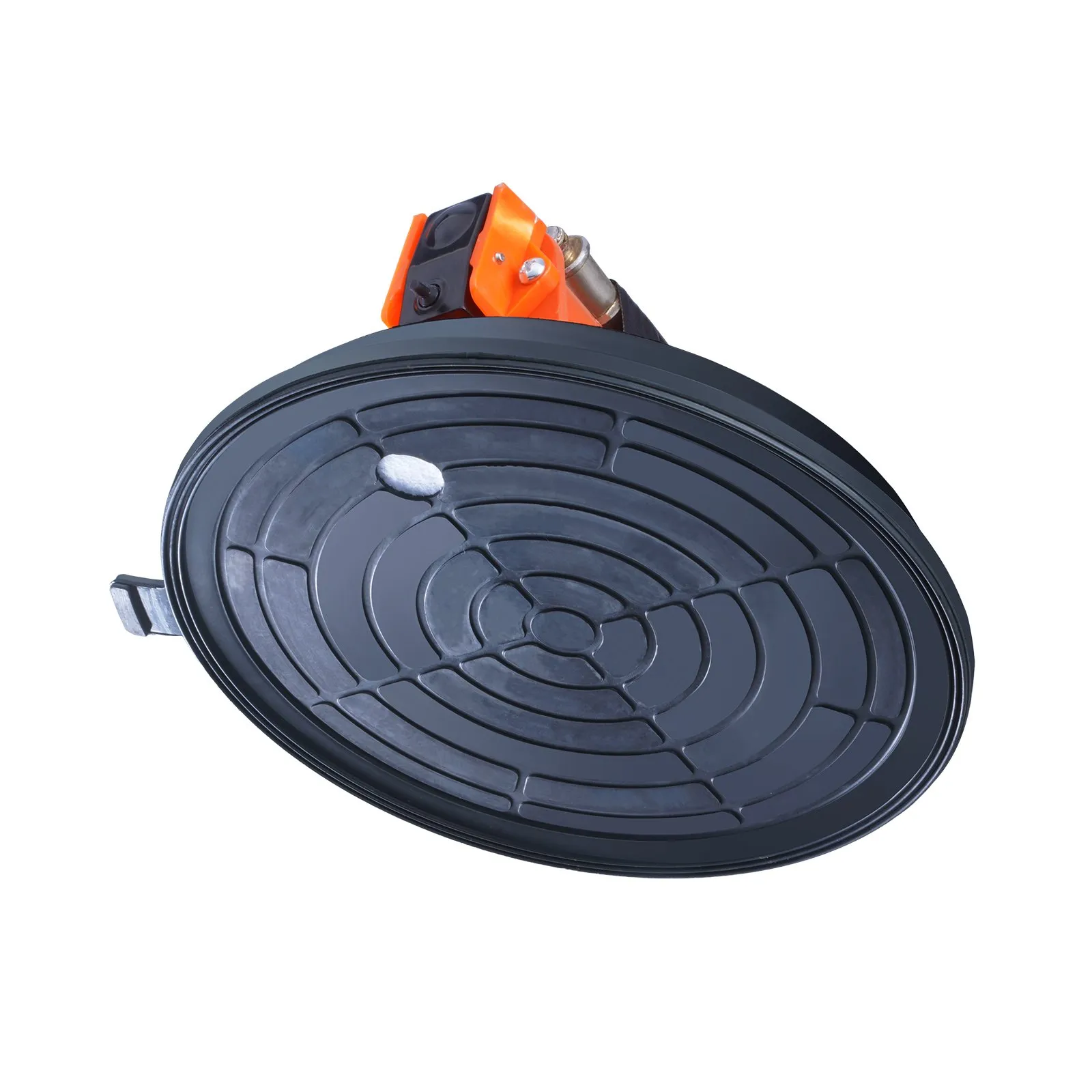 VEVOR glass suction cup with black textured surface and orange handle for secure glass handling.