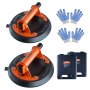 VEVOR Glass Suction Cup, 203 mm 2 Pack 278 kg Capacity, Vacuum Suction Cup with ABS Handle and Carry Box, Heavy Duty Industrial Suction Cup Lifter Tool for Glass, Granite, Tile, Metal, Wood Lifting