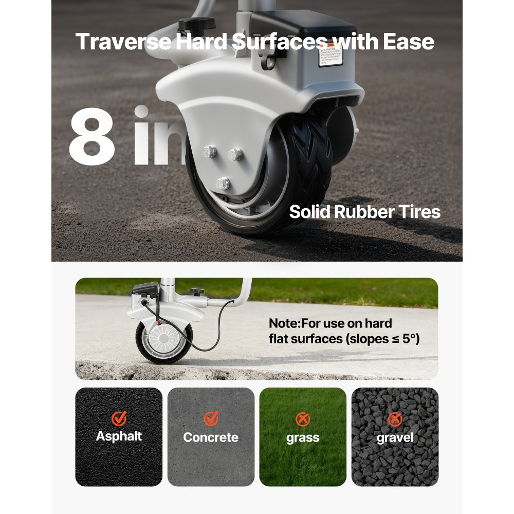 VEVOR Electric Trailer Dolly, 2.5 T Towing Capacity, 380W 12V Motorized Jockey Wheel with 7 m/min Moving Speed, 31-63 cm Adjustable Clamp Height & 20.3 cm Rubber Tire, For Moving Caravan Boat