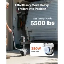 VEVOR Electric Trailer Dolly, 5500 lbs Towing Capacity, 380W 12V Motorized Jockey Wheel with 23 ft/min Moving Speed, 12.2-24.8 in Adjustable Clamp Height & 8 in Rubber Tire, For Moving Caravan Boat