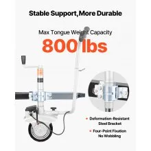 VEVOR Electric Trailer Dolly, 5500 lbs Towing Capacity, 380W 12V Motorized Jockey Wheel with 23 ft/min Moving Speed, 12.2-24.8 in Adjustable Clamp Height & 8 in Rubber Tire, For Moving Caravan Boat