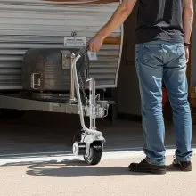 VEVOR Electric Trailer Dolly, 5500 lbs Towing Capacity, 380W 12V Motorized Jockey Wheel with 23 ft/min Moving Speed, 12.2-24.8 in Adjustable Clamp Height & 8 in Rubber Tire, For Moving Caravan Boat