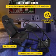 Vevor Rs6 Racing Simulator Cockpit Gaming Chair W/ Stand Stretchable Height Adjustable